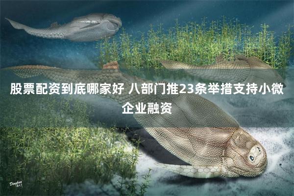 股票配资到底哪家好 八部门推23条举措支持小微企业融资