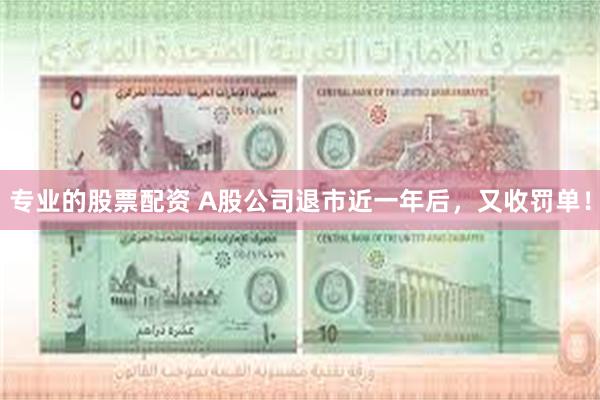 专业的股票配资 A股公司退市近一年后，又收罚单！