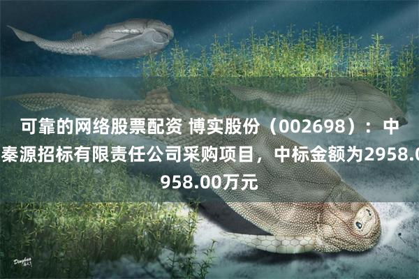 可靠的网络股票配资 博实股份（002698）：中标陕西秦源招标有限责任公司采购项目，中标金额为2958.00万元